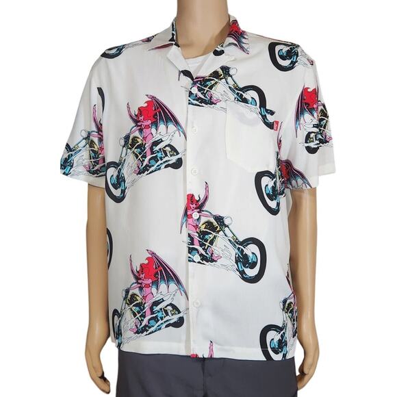 Lost Enterprises Highway Med Button Shirt "Devil Women on Motorcycles" - Picture 1 of 6